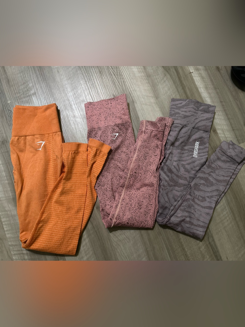 Gymshark Orange, Pink and Gray Patterned Leggings Set